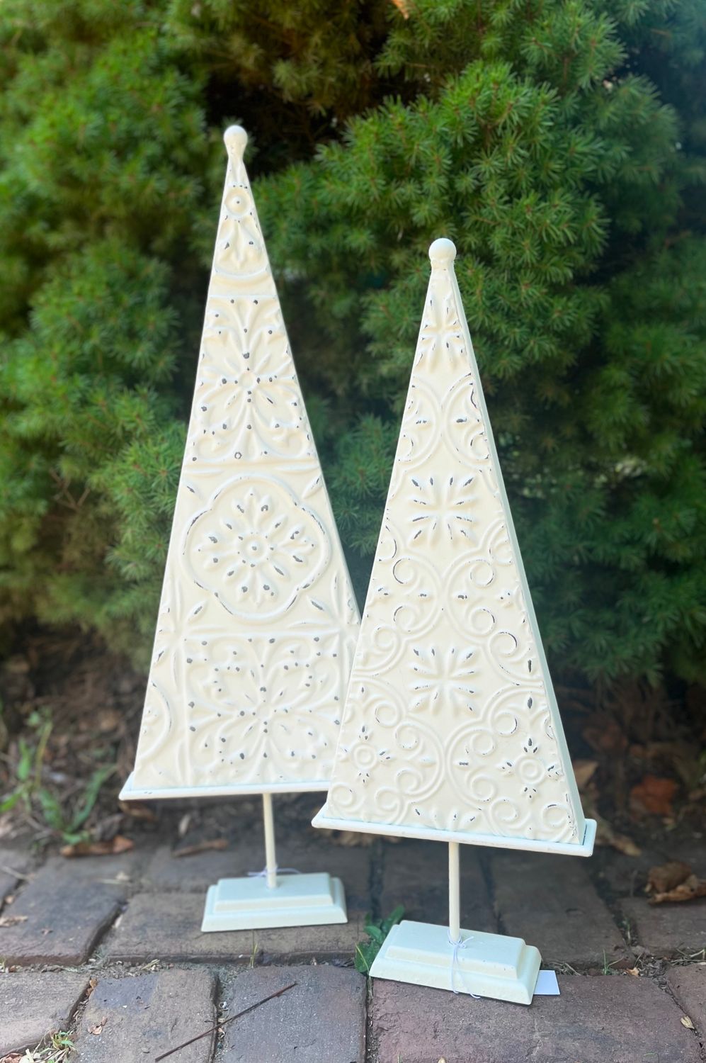 White Metal Tree On Stand