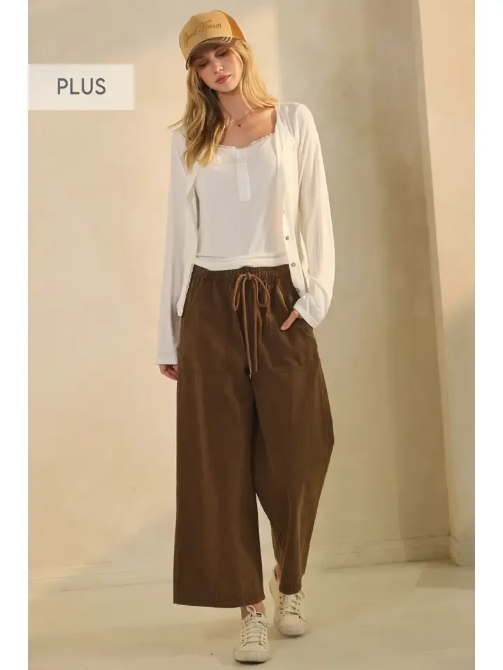 Curvy Acid Washed Barrel Jeans