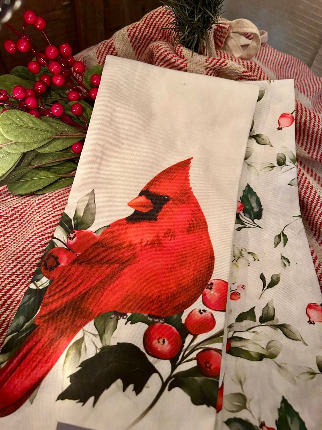 Festive Cardinal Tea Towel Festive Cardinal Tea Towel