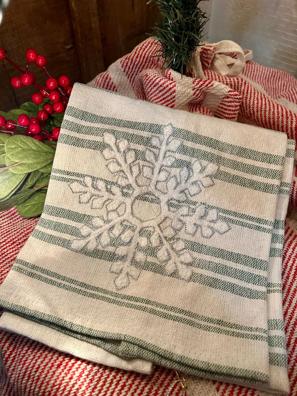Woven Snowflake Towel