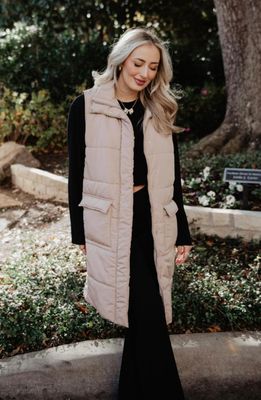 Long Quilted Puffer Vest