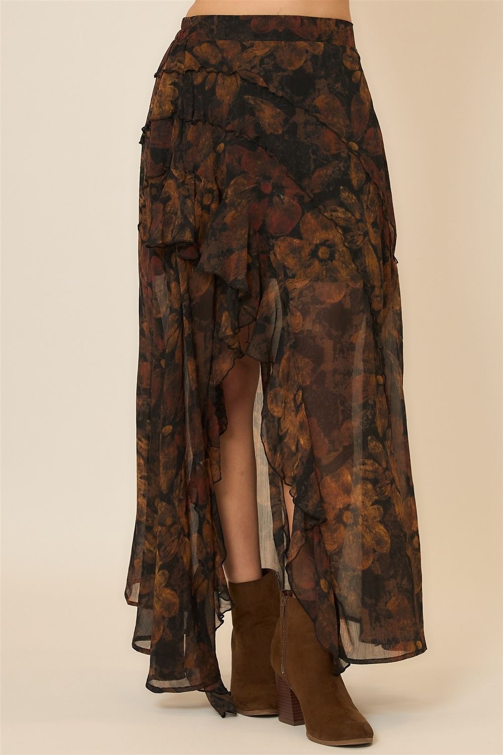 Curvy Floral Maxi Skirt