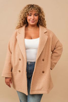 Curvy Teddy Pea Coat