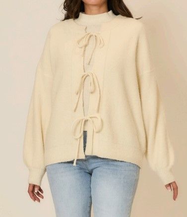 Curvy Bow Tie Sweater