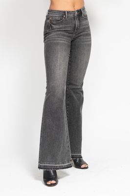 MR Tummy Control Washed Gray Release Hem Flare