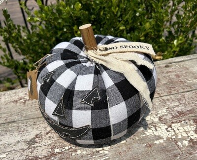 Black/White Pumpkin Jack-O-Lantern Sitter