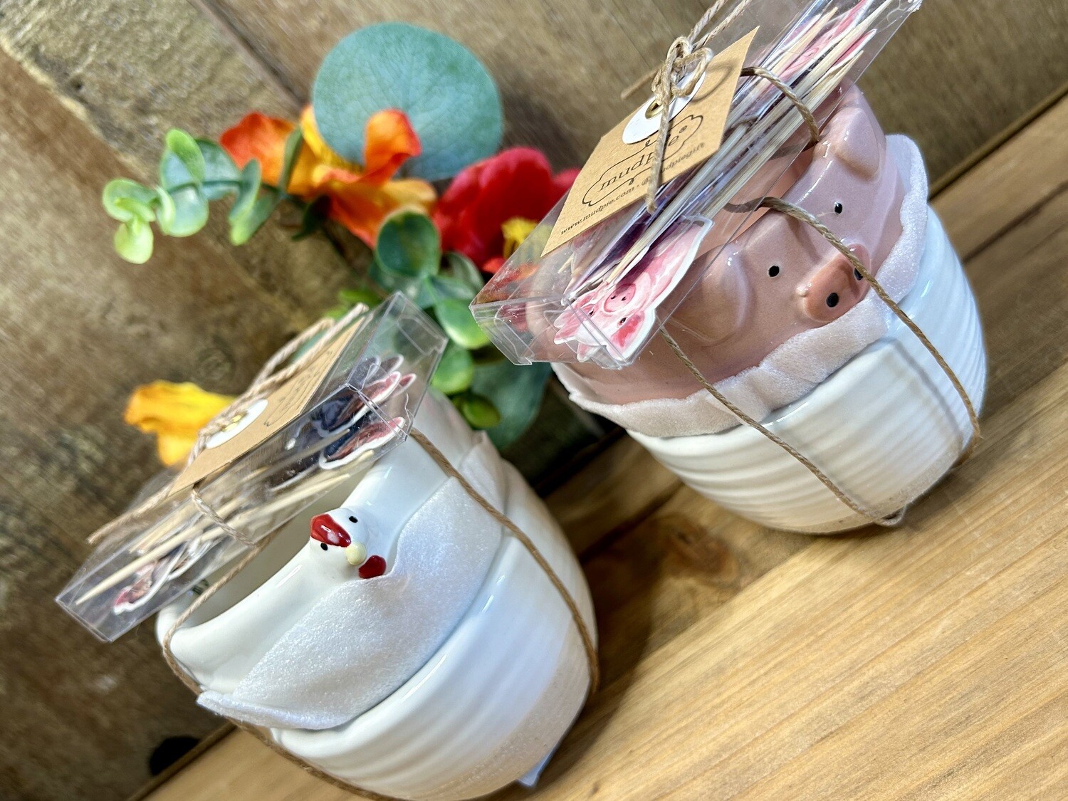 Farm Animal Tidbit Dish and Toothpicks