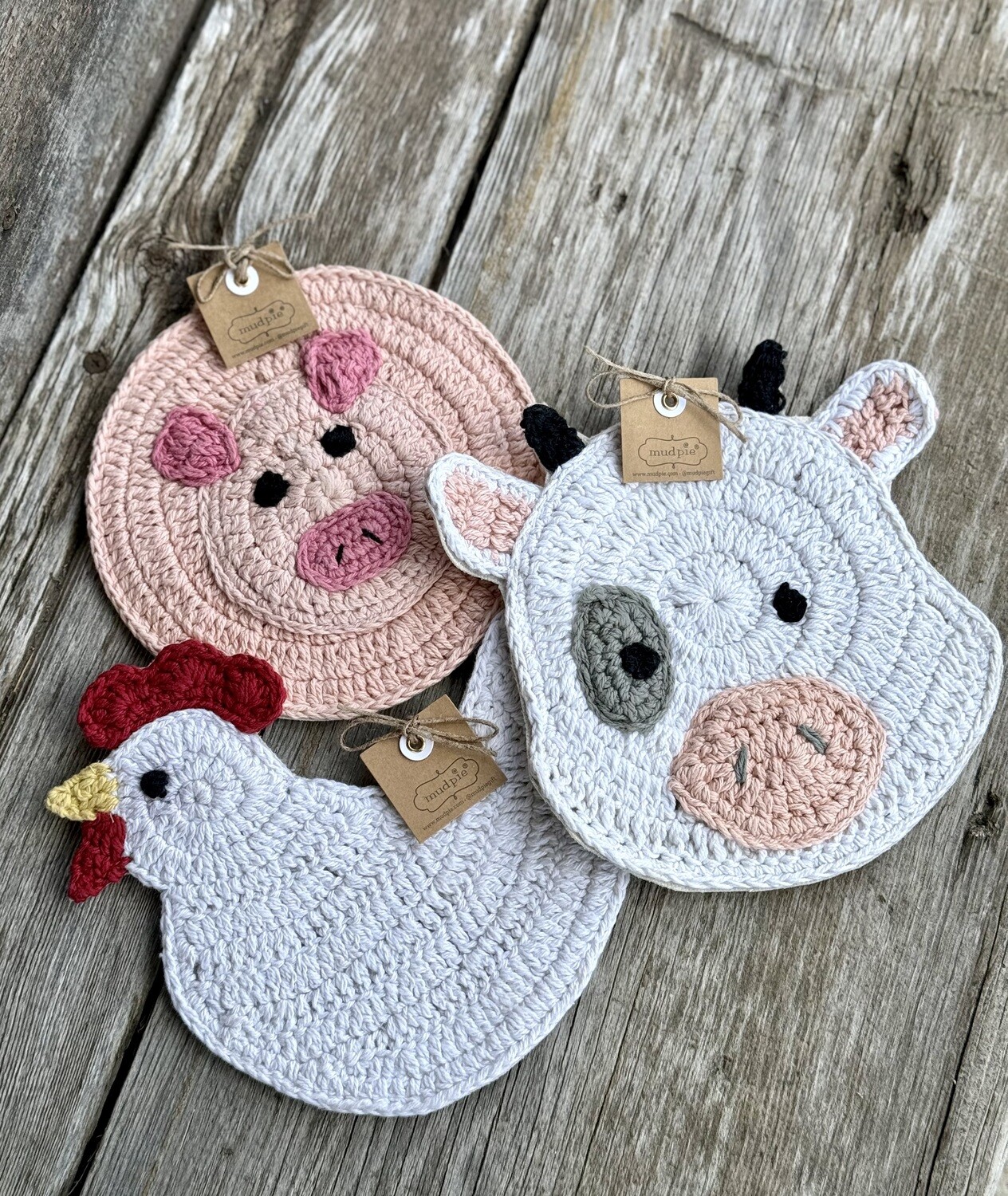  Crochet Farm Animal Pot Holder