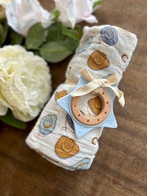 Western Muslin Swaddle W/ Teether