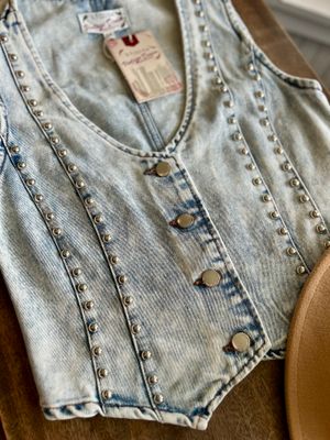 Studded Denim Vest