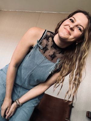 Denim Romper Overalls With Ribbon Bow