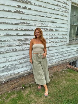 Jacquard Floral Two Tone Tube Top