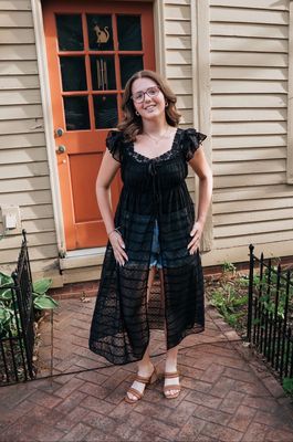 Sheer Textured Chiffon Dress