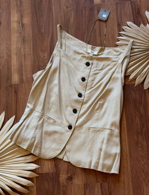 Curvy Linen Chic Vest Curvy Linen Chic Vest