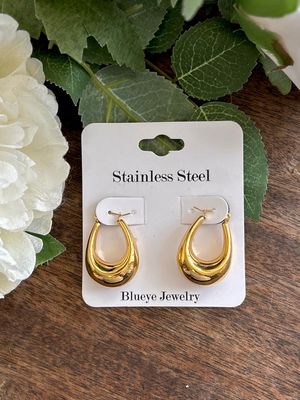 18k Gold Horseshoe Hoop Earrings