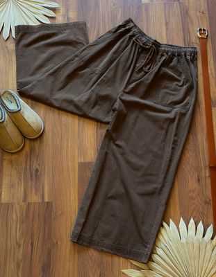 Curvy Washed Chocolate Pants