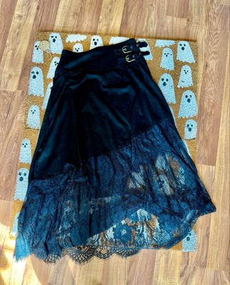 Buckle Up Lace Skirt
