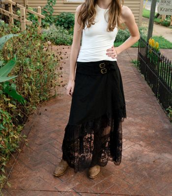Buckle Up Lace Skirt