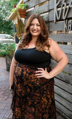 Curvy Floral Maxi Skirt