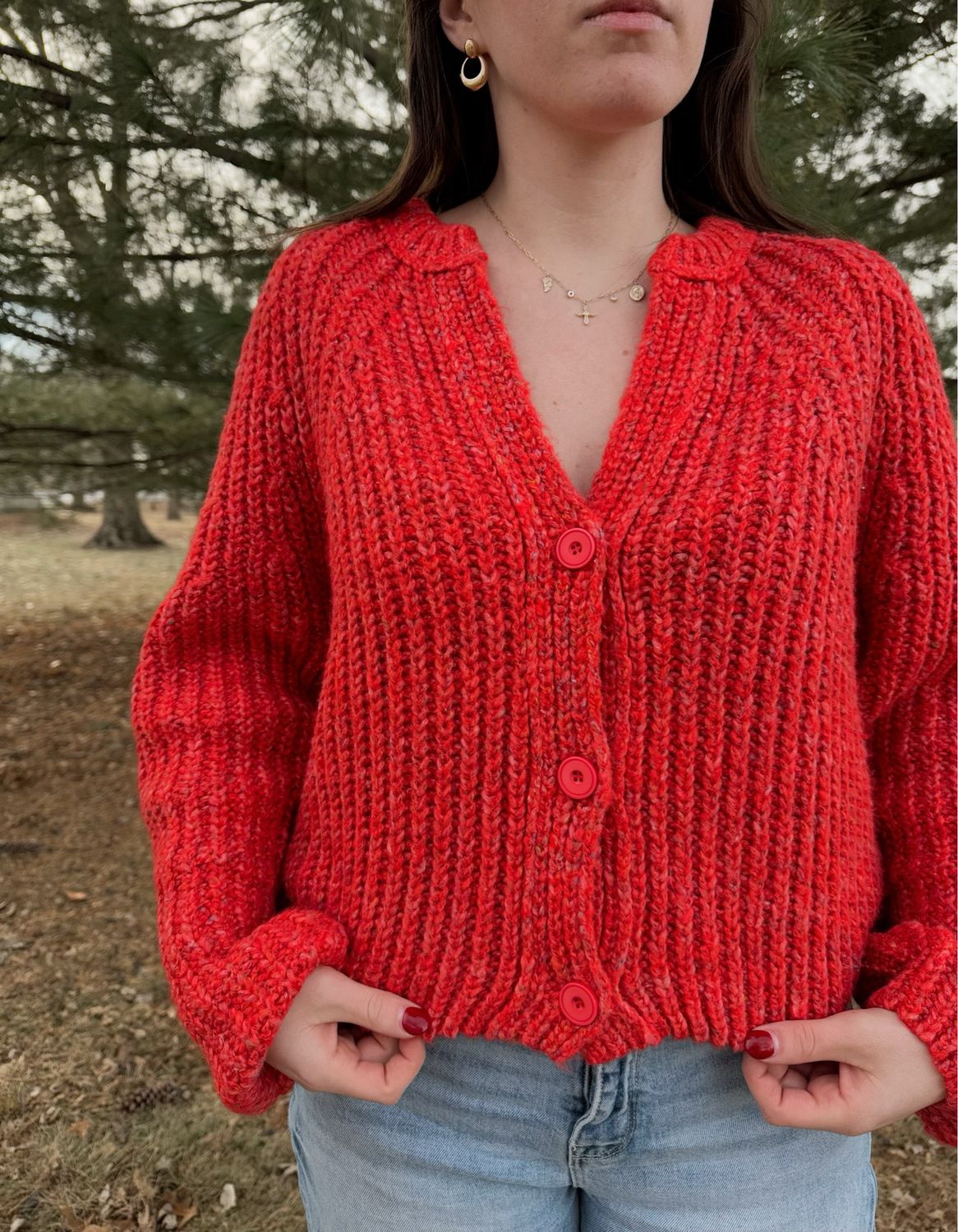 Cozy Knit Scarlet Sweater