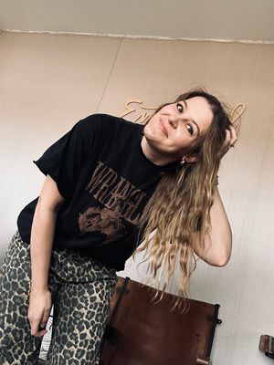 Washed Leopard Barrel Jeans Washed Leopard Barrel Jeans