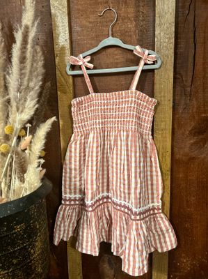 Smocked Check Dress