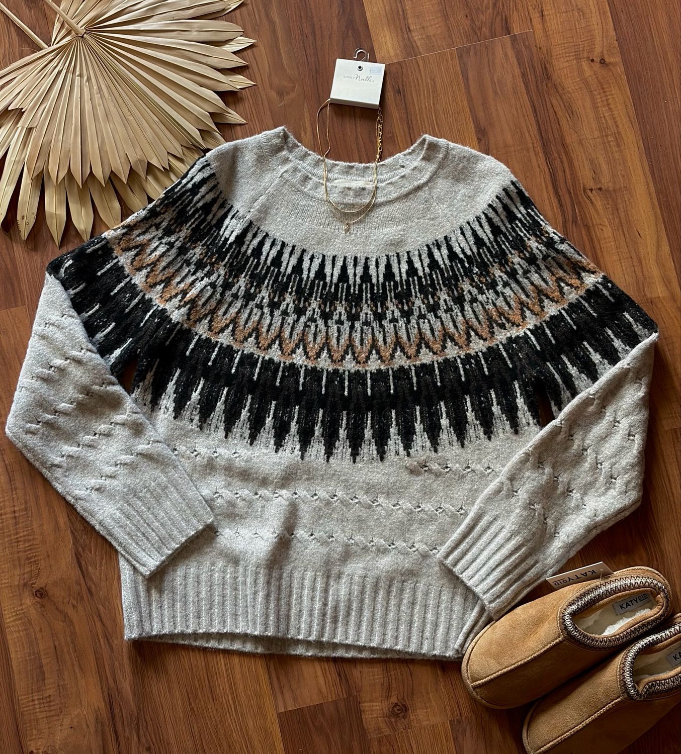 Grey Midnight Stitch Sweater