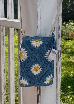 Knit Crochet Flower Bag