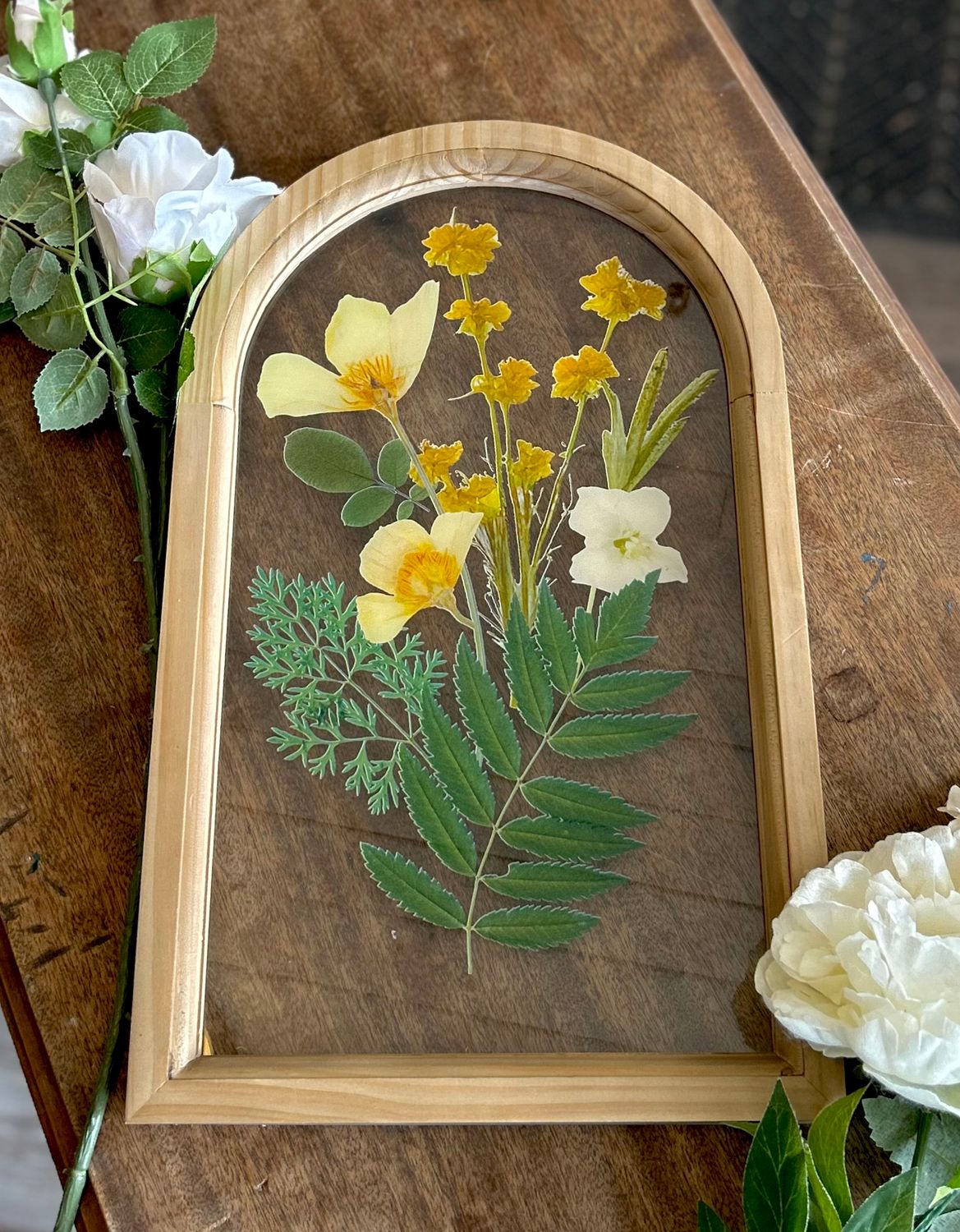 Arched Floral Framed Decor