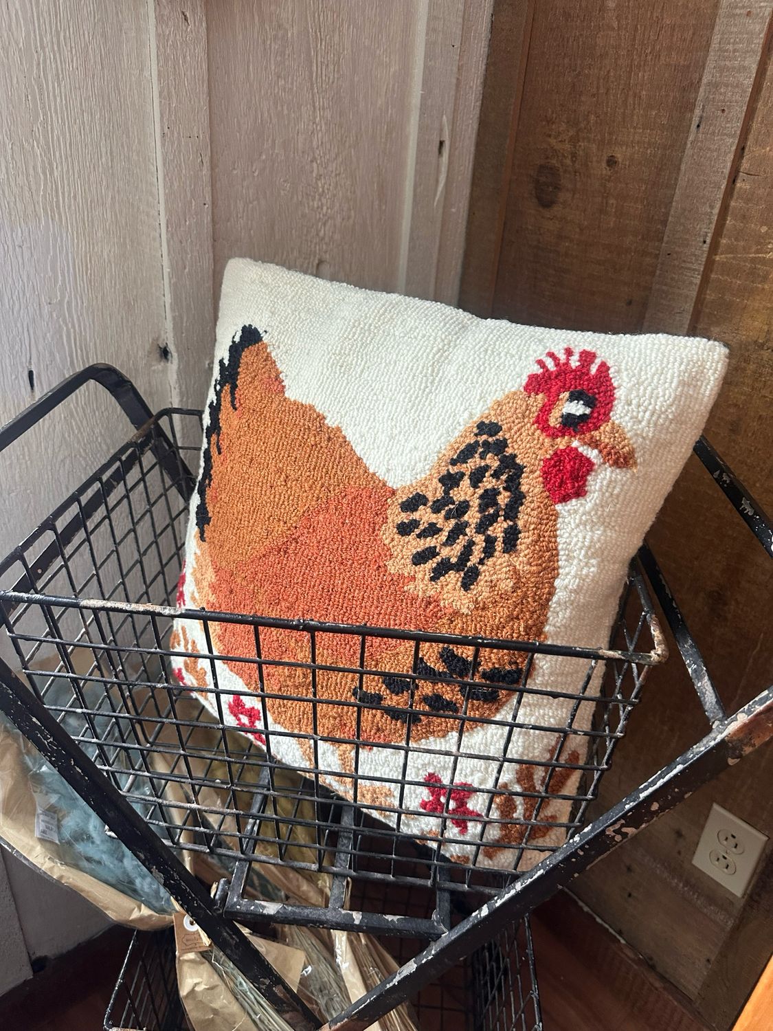 Woven Chicken Pillow