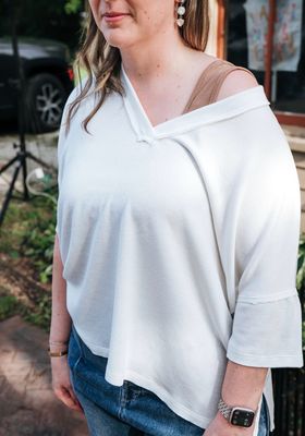 V Neck Ribbed Essential Tee
