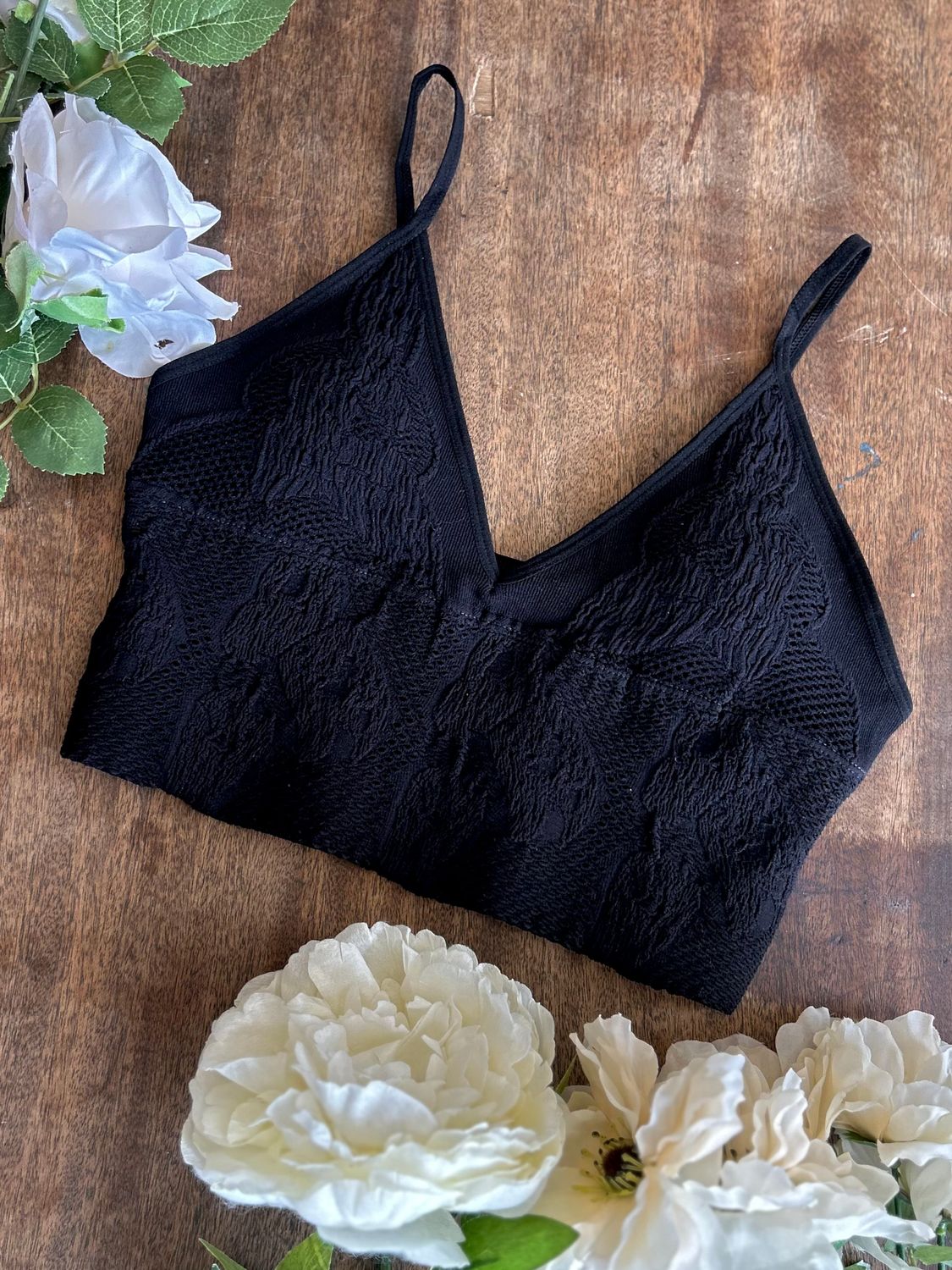Floral Textured Padded Bralette 