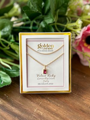 18k Gold Birthstone Necklace 