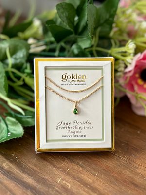 18k Gold Birthstone Necklace 
