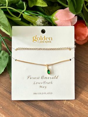 18k Gold Adjustable Crystal Birthstone Bracelet