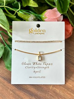 18k Gold Adjustable Crystal Birthstone Bracelet