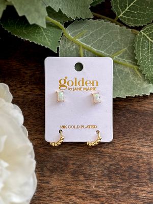 18K Gold Plated Opal with Hoop Earring 18K Gold Plated Opal with Hoop Earring