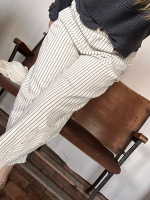 Pinstriped Barrel Pants Pinstriped Barrel Pants