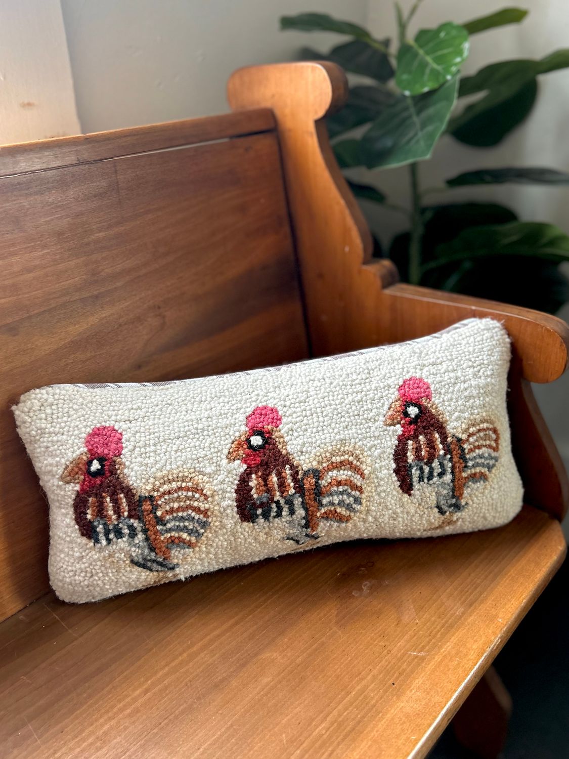 Farm Chicken Wool Pillow
