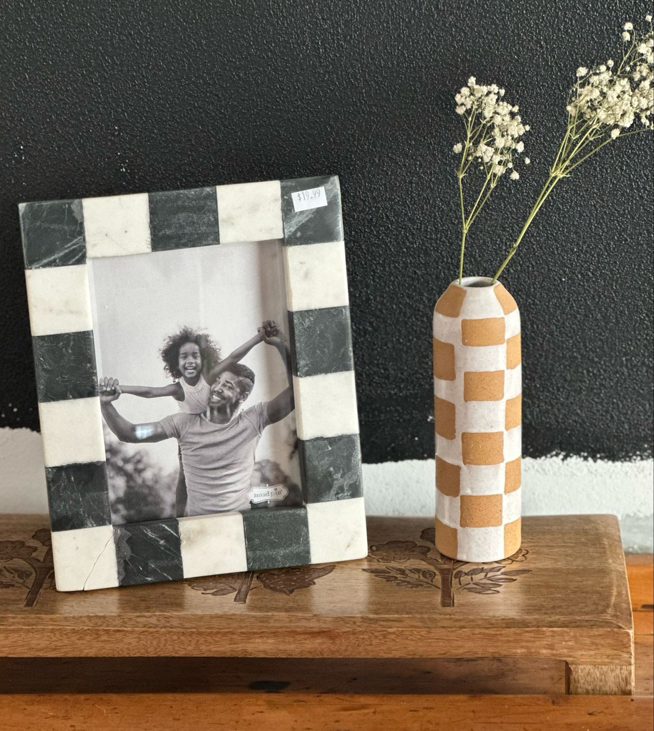 5x7 Checkered Marble Frame