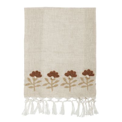 Floral Stem Embroidered Towel Floral Stem Embroidered Towel