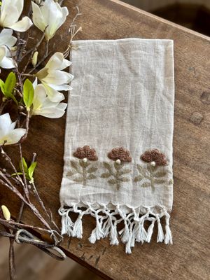 Floral Stem Embroidered Towel Floral Stem Embroidered Towel