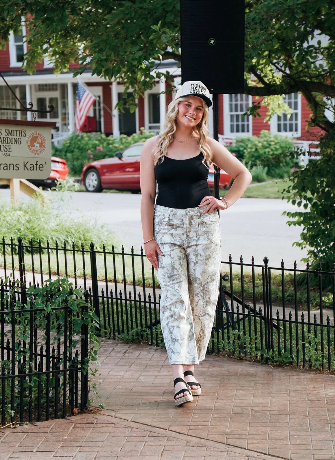 Camo High Rise Barrel Jeans Camo High Rise Barrel Jeans