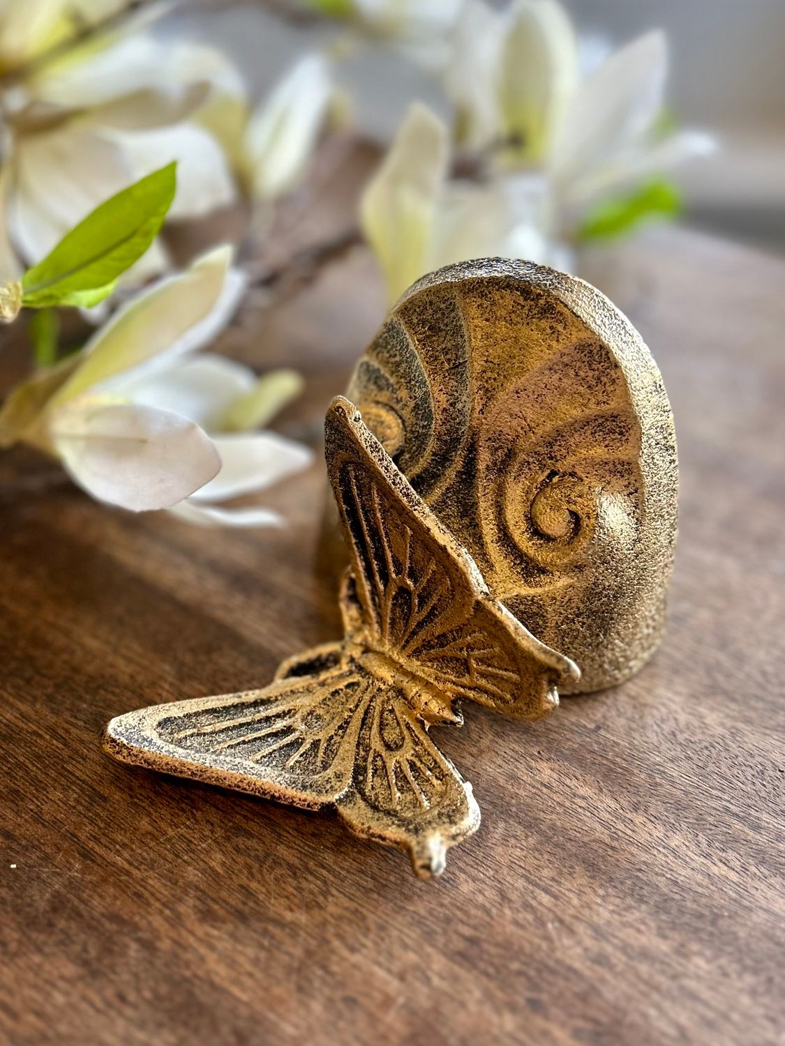 Gold Butterfly Iron Bookend