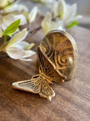 Gold Butterfly Iron Bookend