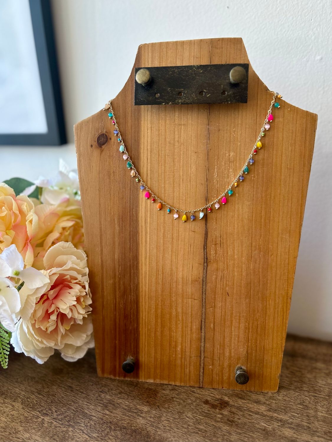 Gold Multi Colored Shard Necklace Gold Multi Colored Shard Necklace