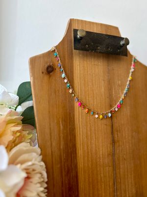Gold Multi Colored Shard Necklace