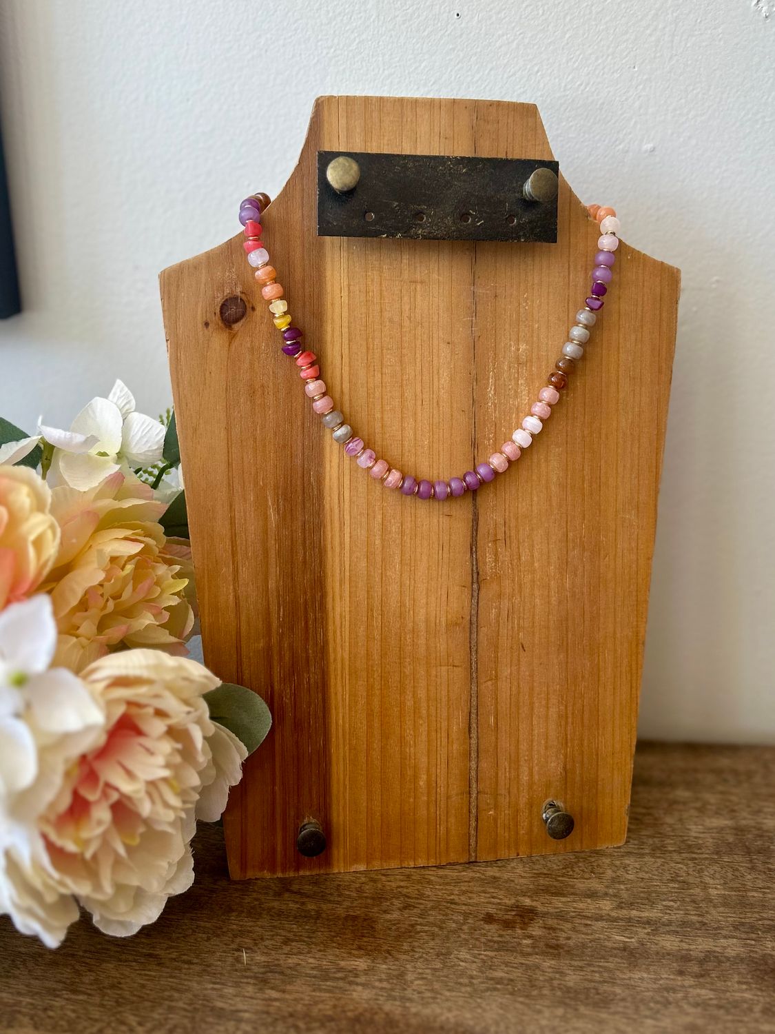 Multi Colored Beaded Stone Necklace Multi Colored Beaded Stone Necklace