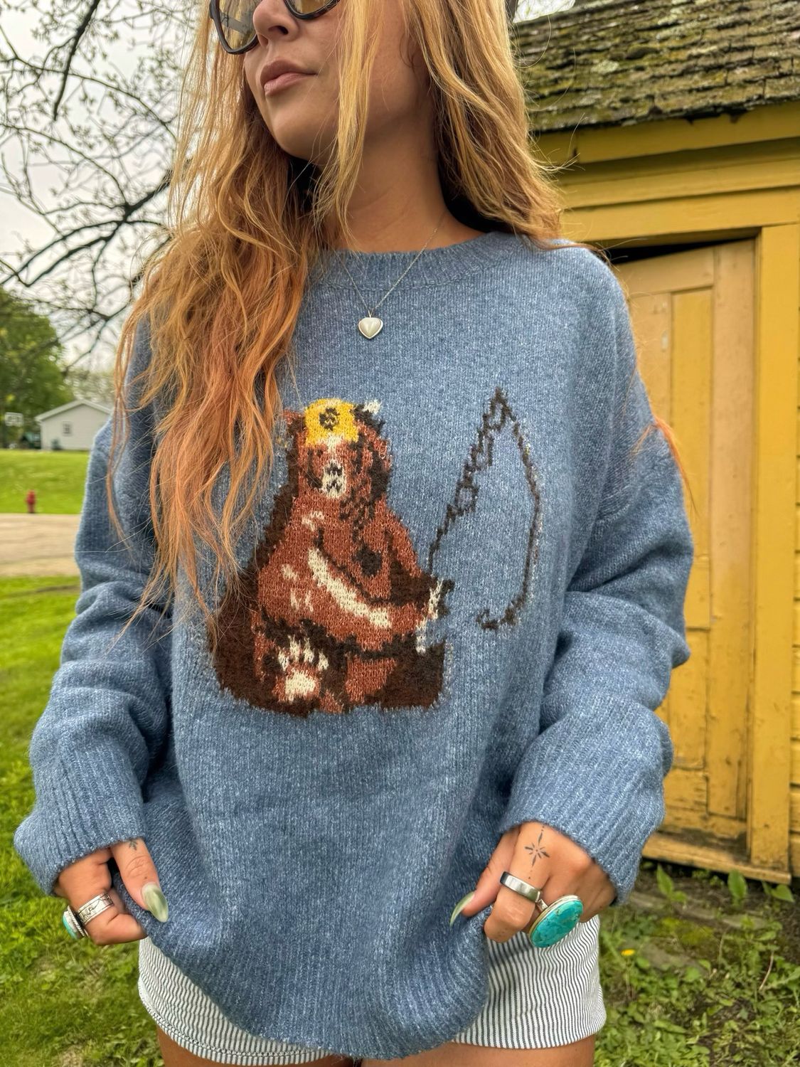 Fishing Bear Sweater