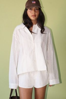 Lace Button Down Shirt